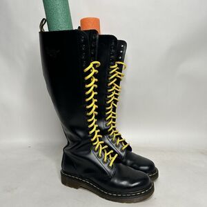 Dr. Martens 12270 20 Eye 16" Knee High Leather Zip Boots “Black" 2024